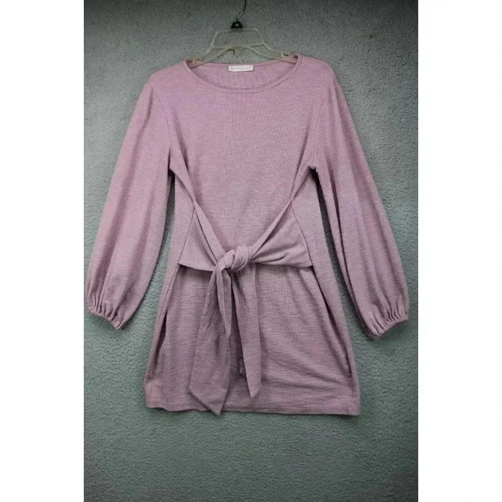 R. Vivimos Women's Long Puff Sleeves Dress-Size Large(12-14)-Front Ties